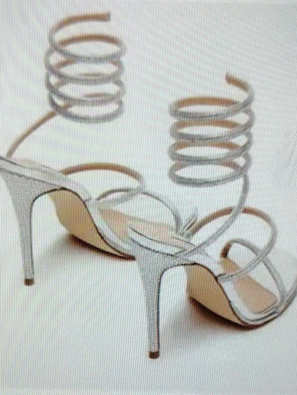 Steve Madden Exotica Silver Spiral-Ankle Rhinestone Stiletto Heels Sz 8 NWF! - Picture 3 of 11